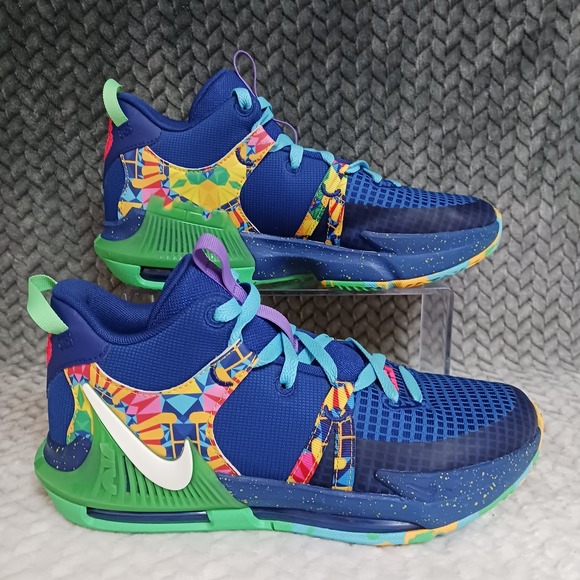 Nike Other - Nike LeBron Witness 7 Kaleidoscope GS Basketball Sneakers Shoes Blue Size 7Y
